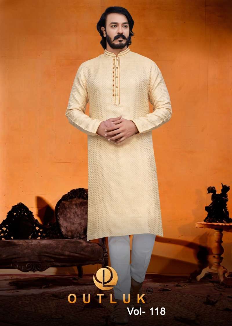 outluk vol 118 amazing festive wear mens kurta and pant online supplier 