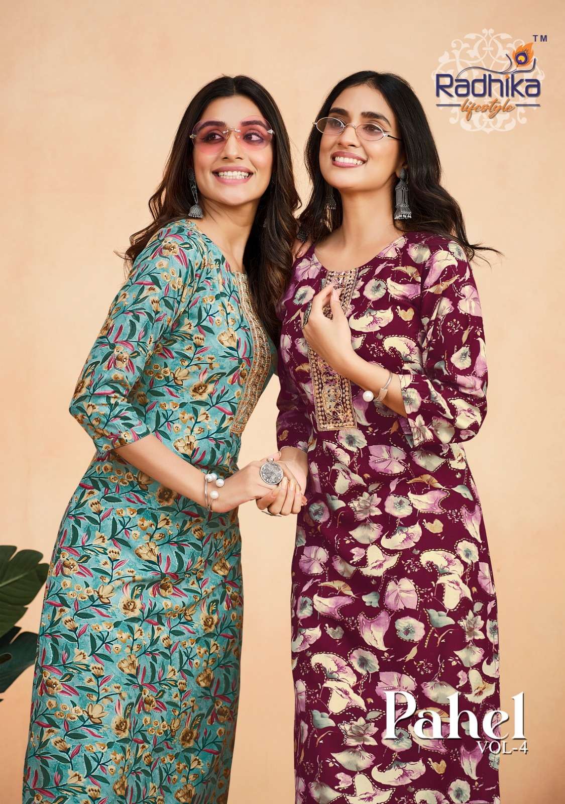 pahel vol 4 by radhika lifestyle fancy rayon print stitch kurtis online supplier