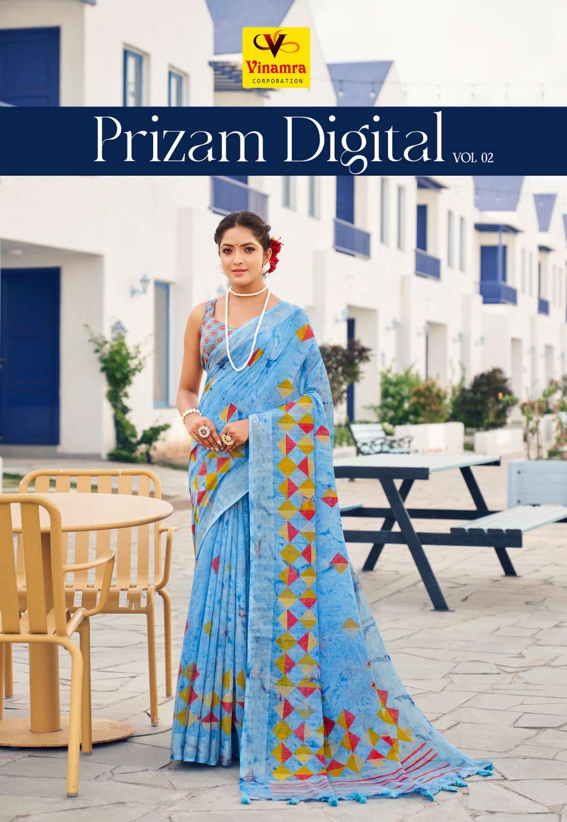 prizam digital vol 2 by vinamra adorable digital print casual sarees collection 