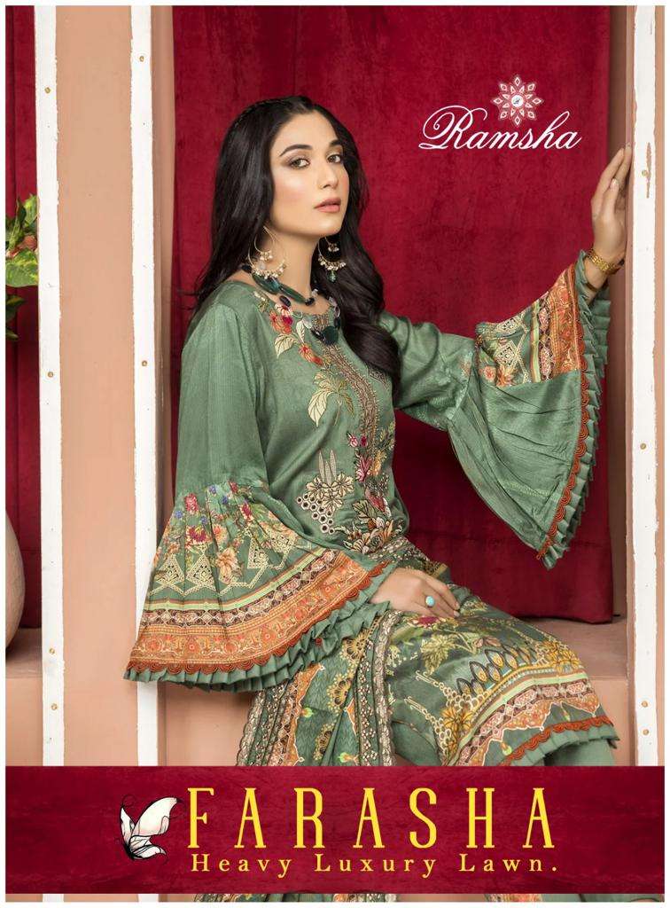 ramsha present farasha amazing pakistani print cotton ladies suits collection 