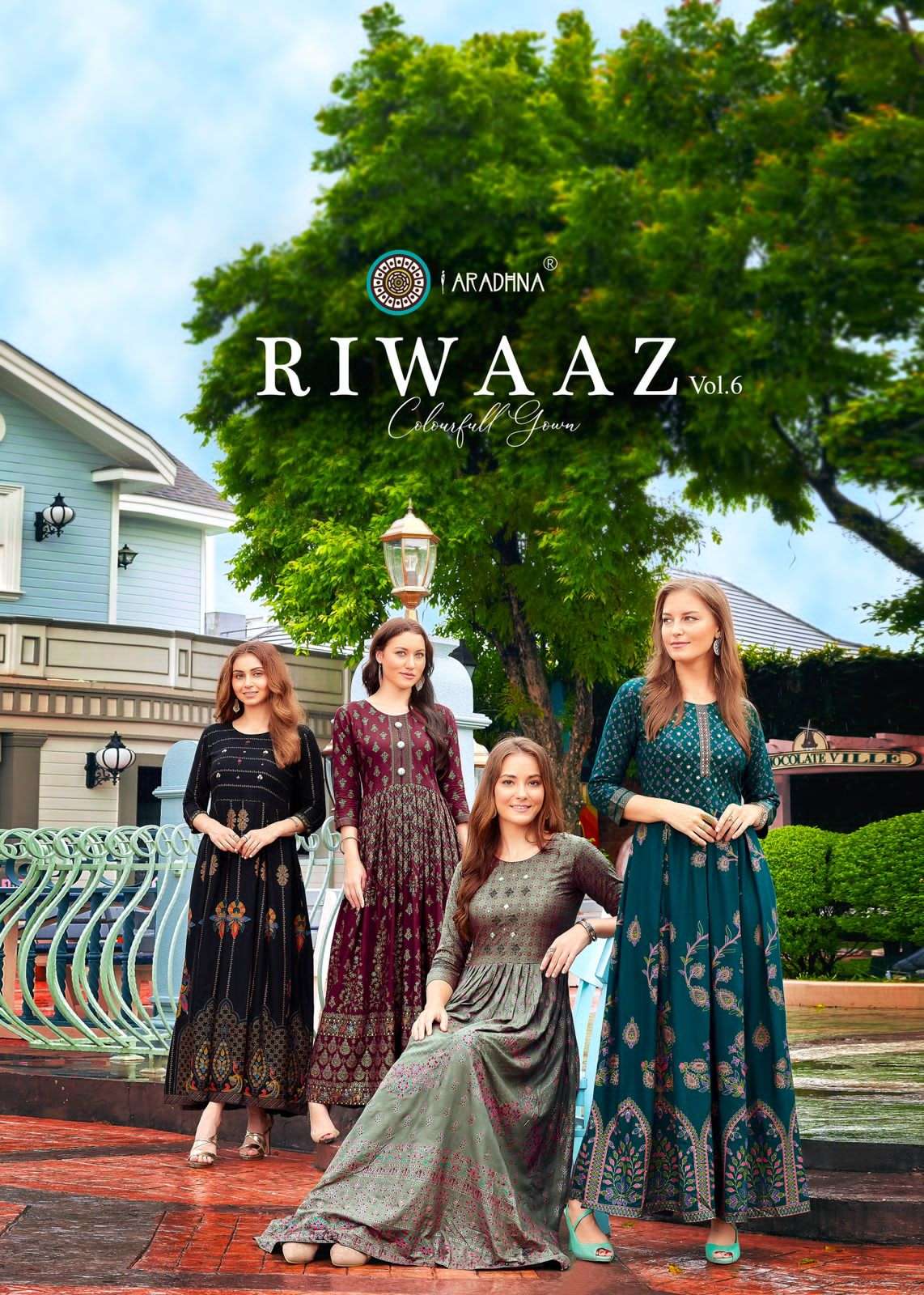riwaaz vol 6 by aradhna fashion fancy amazing long kurtis collection 
