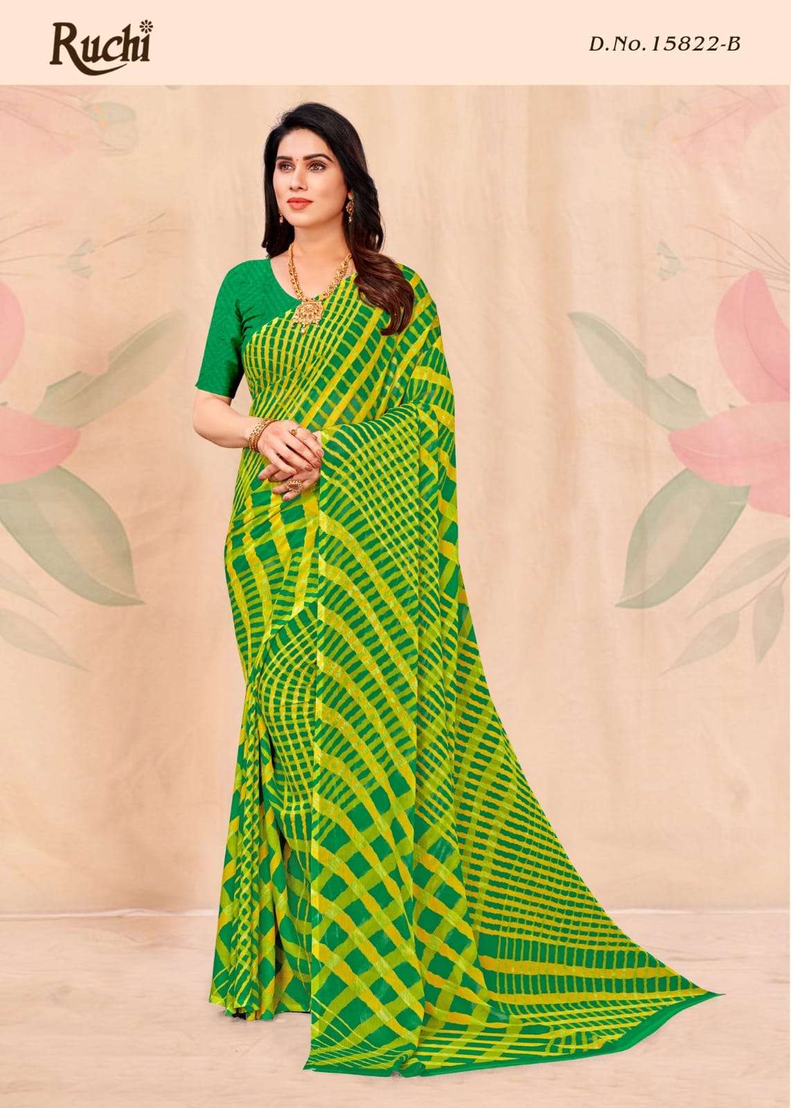 ruchi star chiffon 15822 adorable casual wear sarees supplier 