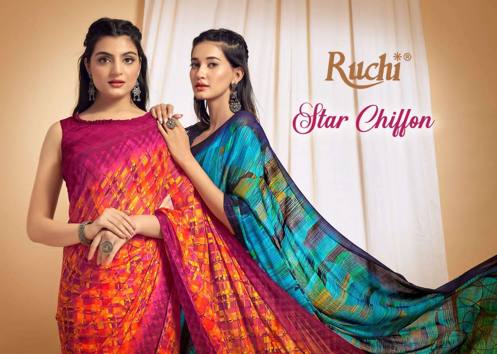 ruchi star chiffon vol 125 fancy beautiful chiffon sarees collection 