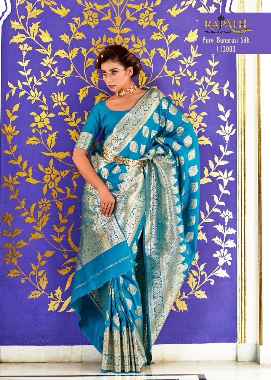 sayuri silk by rajpath festive wear soft banarasi silk with zari weaving sarees collection 