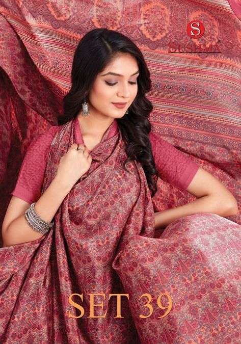 set 39 by sushma adorable designs crape sarees wholesaler 