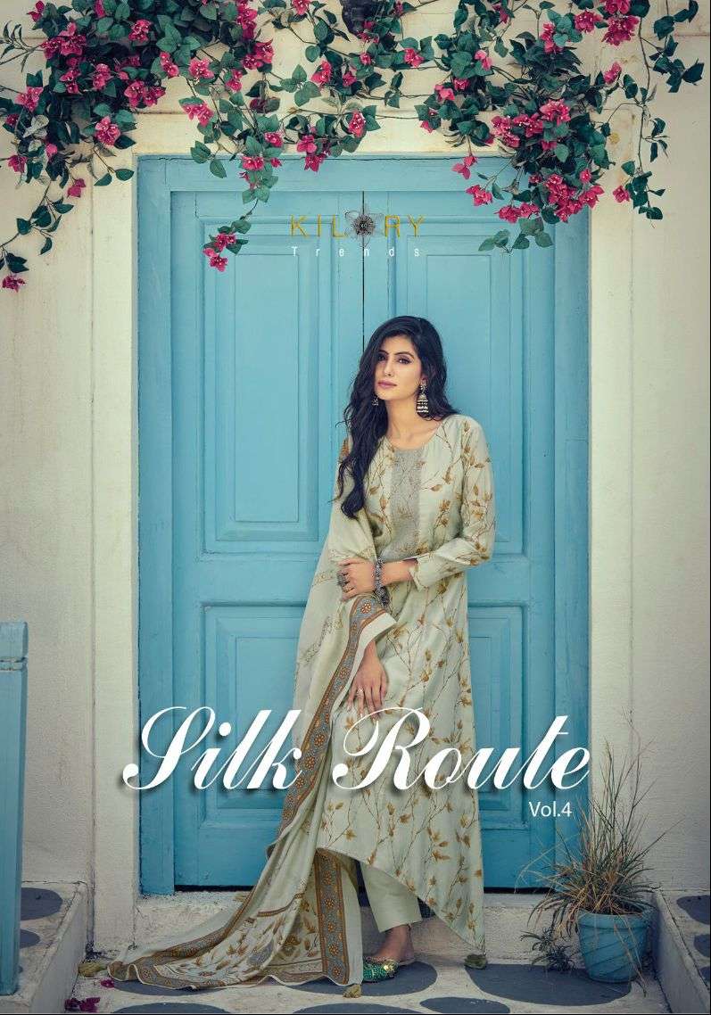 silk route vol 4 by kilory trends fancy festive wear viscose muslin ladies suits wholesaler 