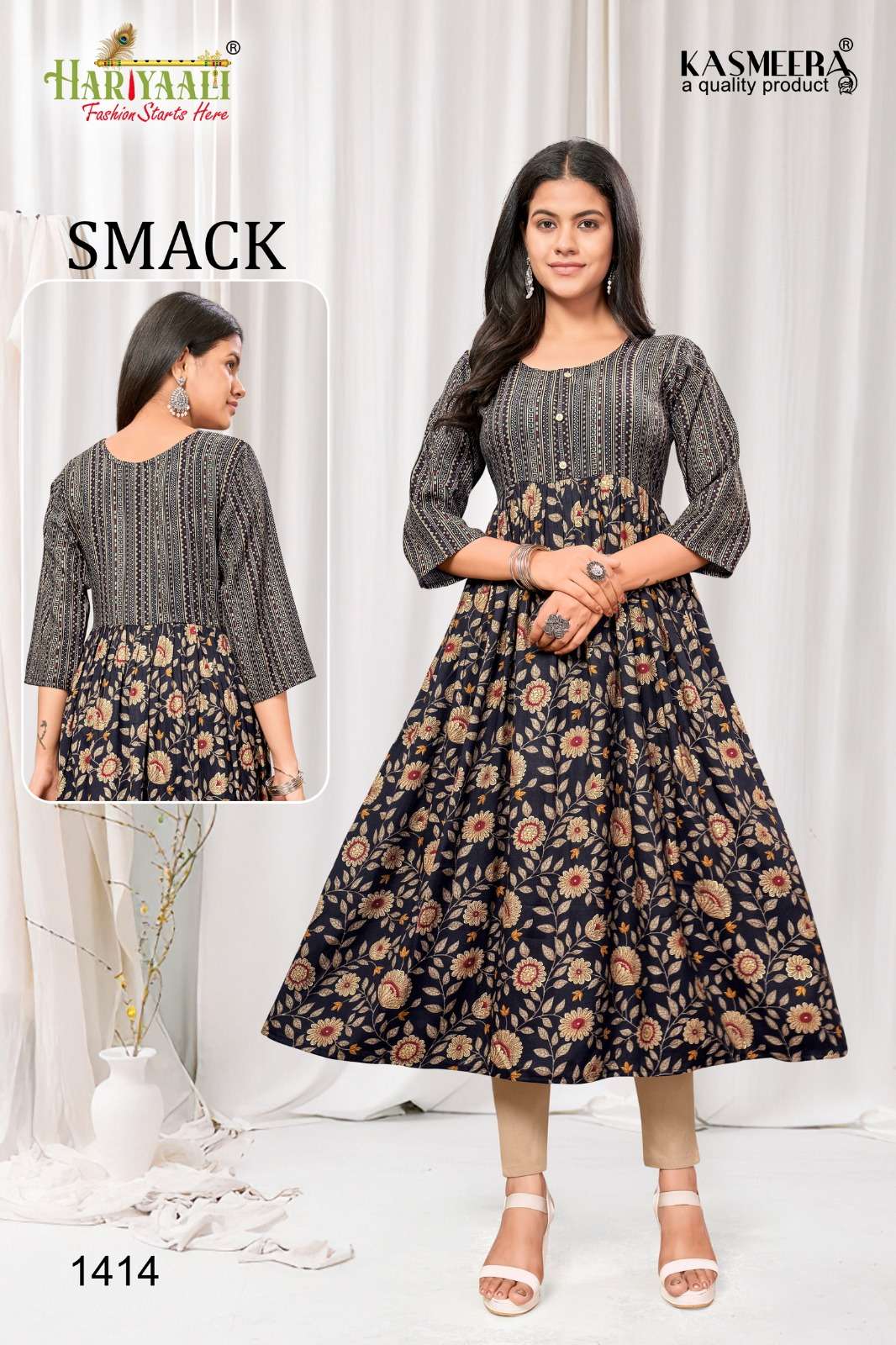 smack vol 14 by hariyaali fancy wear flair concept kurtis combo set 