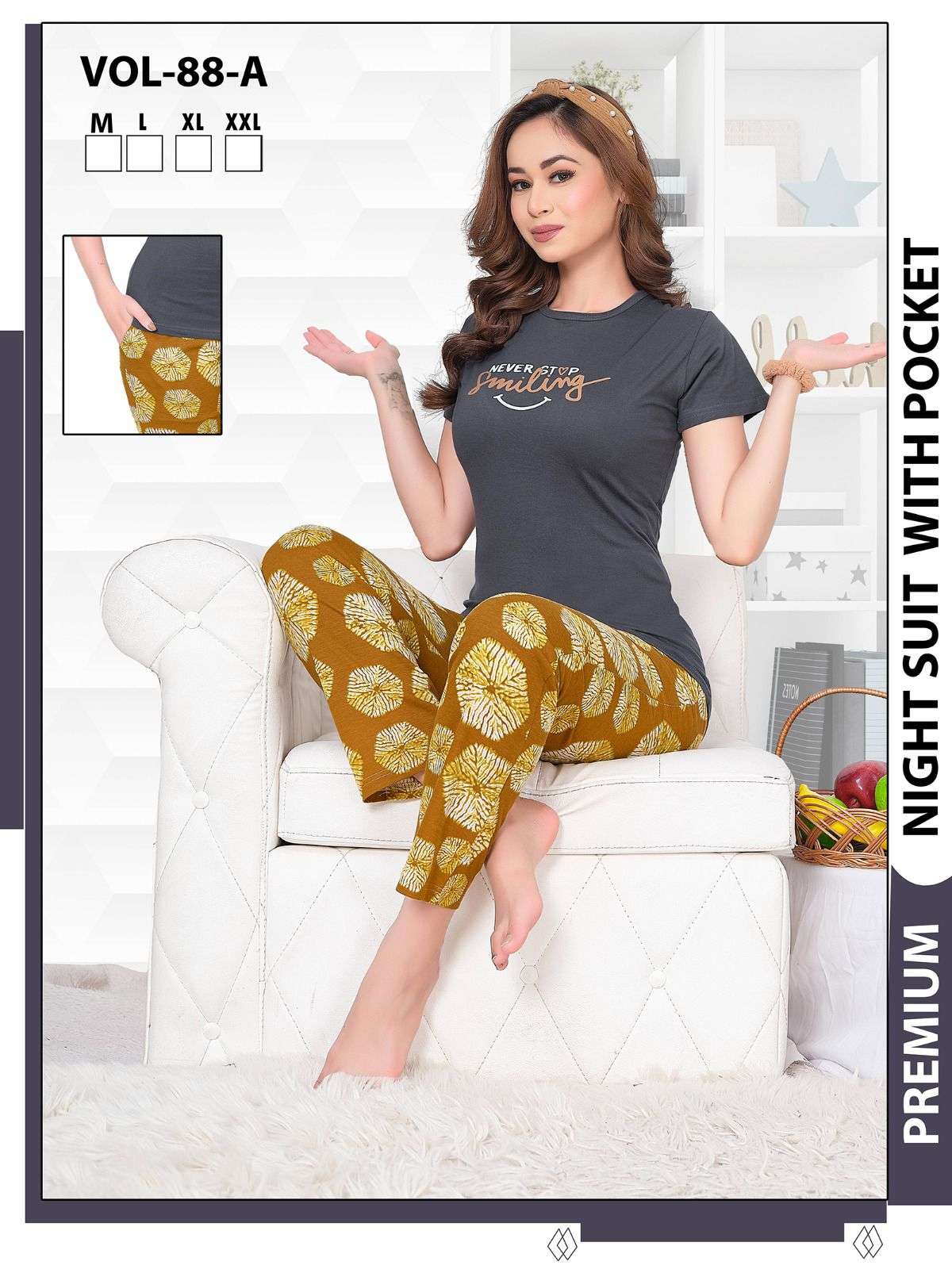 SUMMER SPECIAL VOL.88 A Heavy Shinker Hosiery Cotton Night Suits CATALOG WHOLESALER BEST RATE