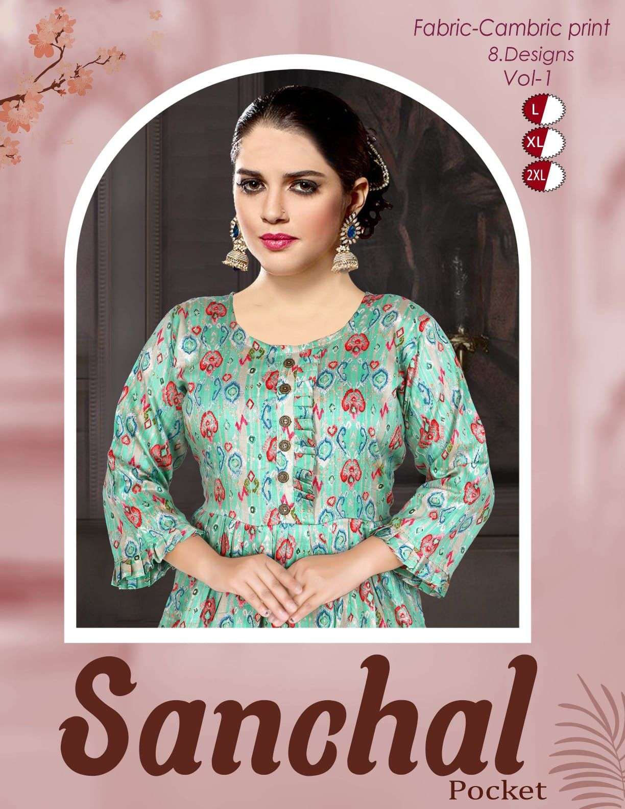 Trendy Sanchal Vol.1 CAMBRIC COTTON PRINT KURTI CATALOG WHOLESALER BEST RATE