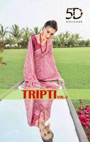 tripti vol 2 by 5d designer fancy chiffon daily wear sarees collection 