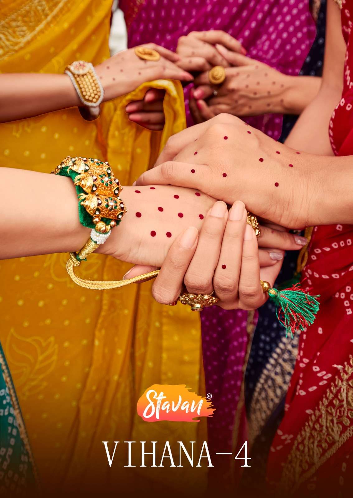 vihana vol 4 by stavan georgette embroidery border fancy sarees wholesaler 