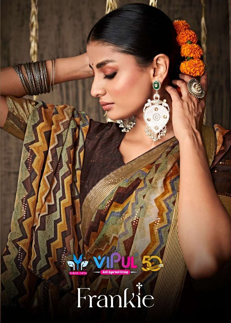 vipul fashion frankie hit list amazing moss chiffon sarees collection 
