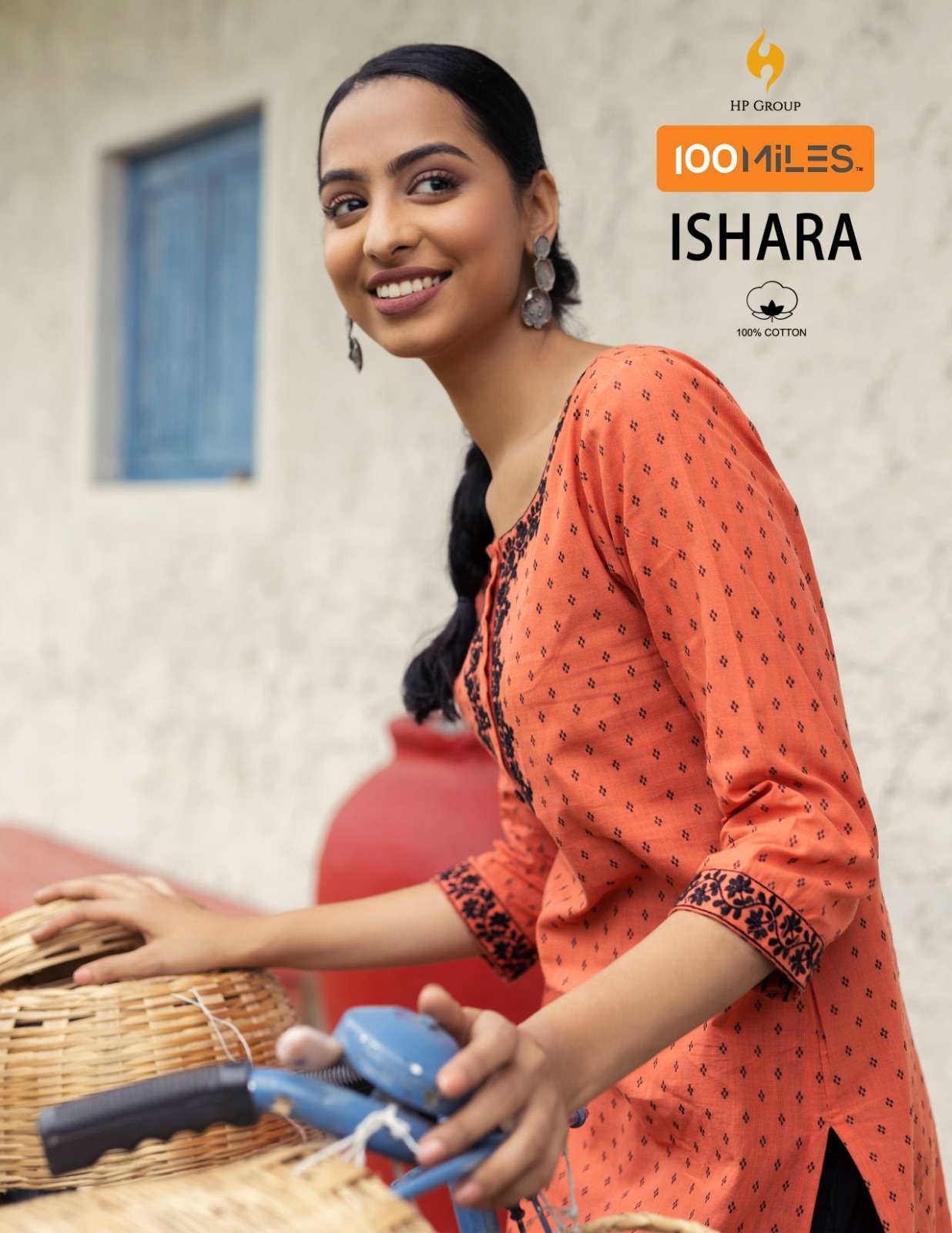 100 miles ishara fancy embroidery work cotton kurtis