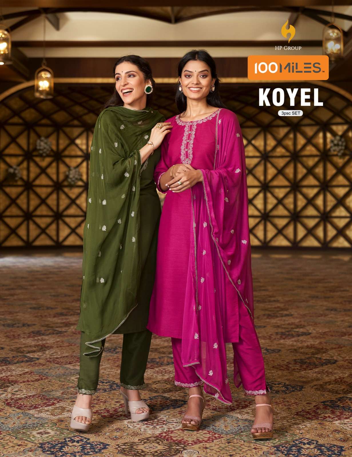 100 miles koyel fancy amazing work kurti with pant and dupatta catalog