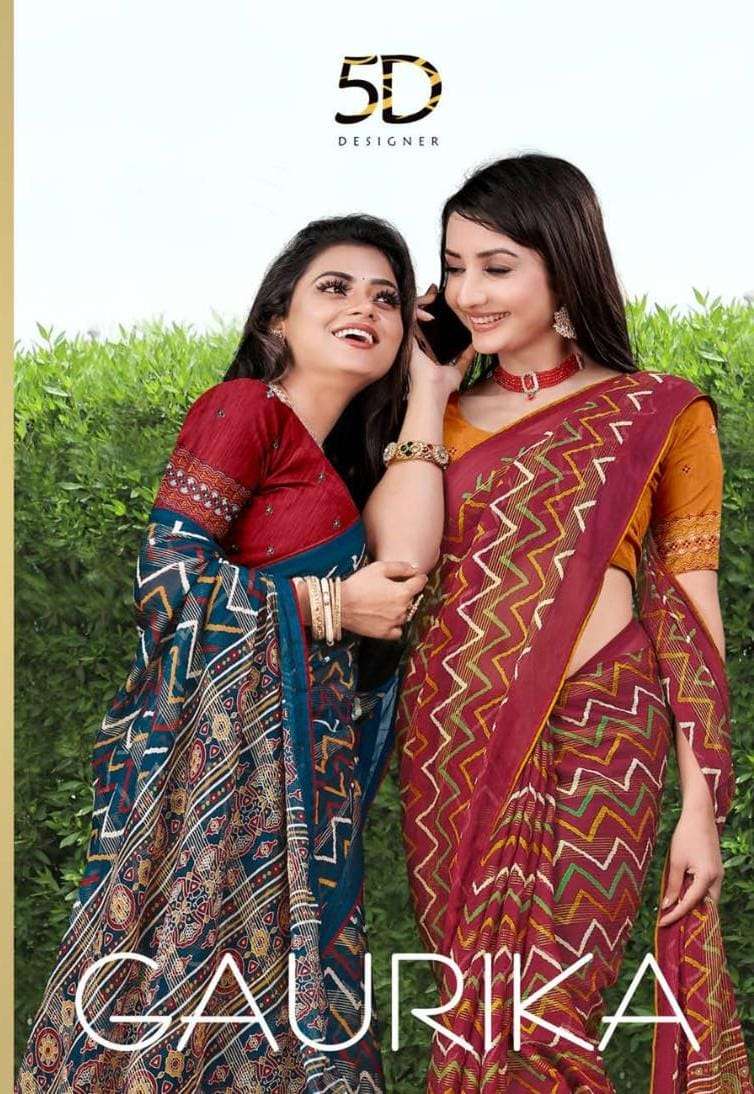 5d designer present gaurika adorable fancy wear saree collection 