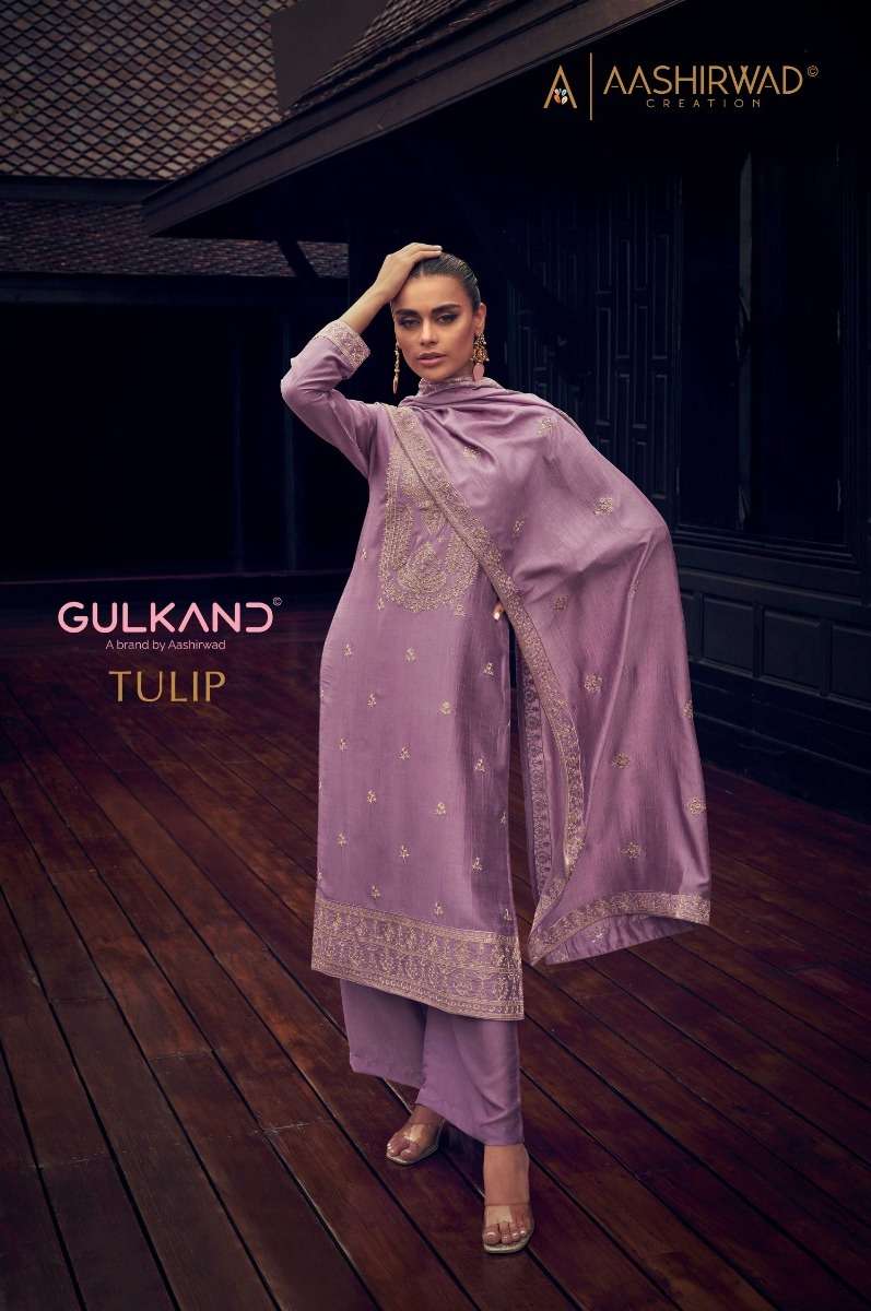 aashirwad creation gulkand tulip 9733-9738 festive wear unstitch salwar kameez