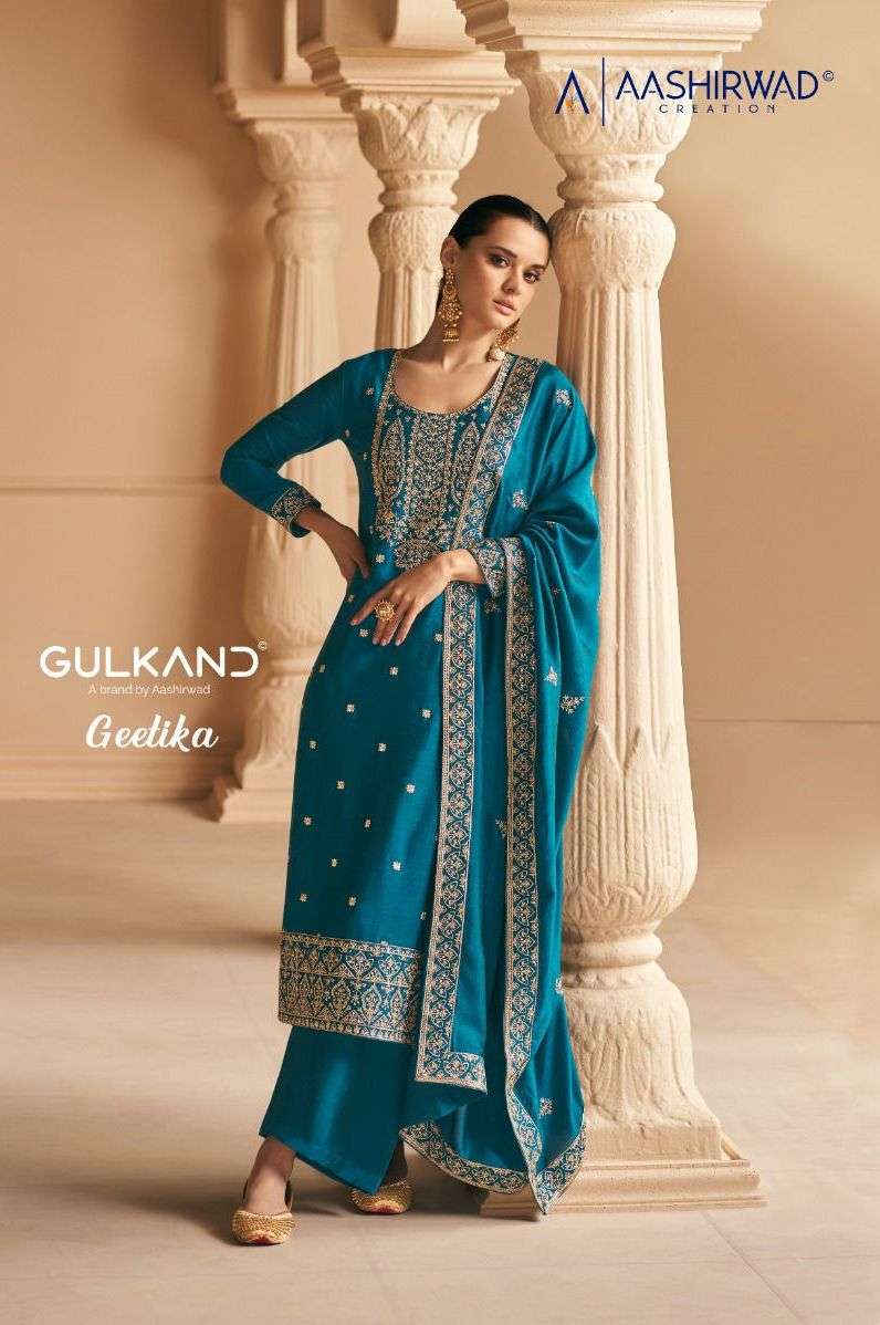 aashirwad gulkand geetika festive wear beautiful embroidery work unstitch salwar kameez 