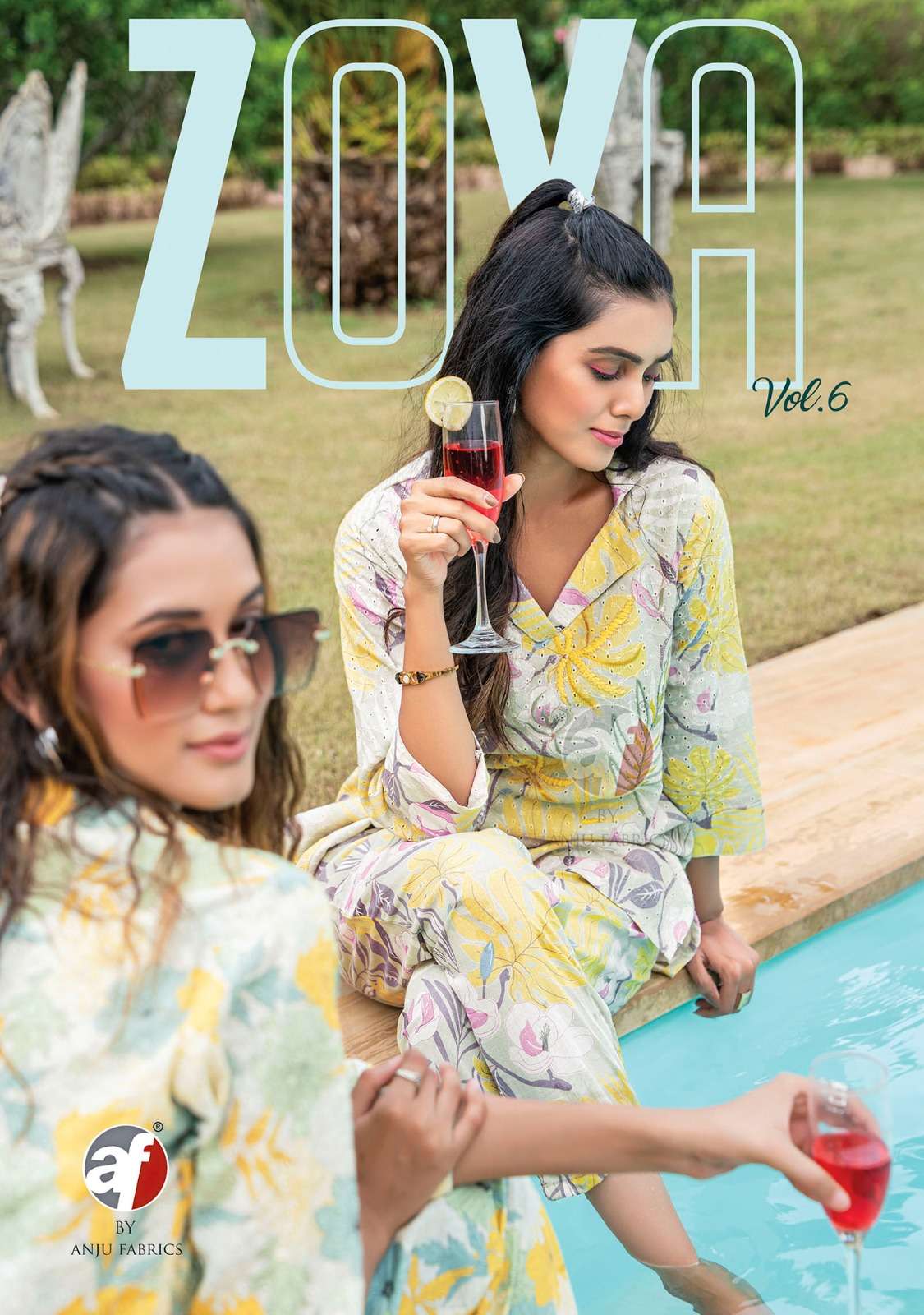 anju fab zoya vol 6 designer cord set digital print fancy fullstitch tunic with pant