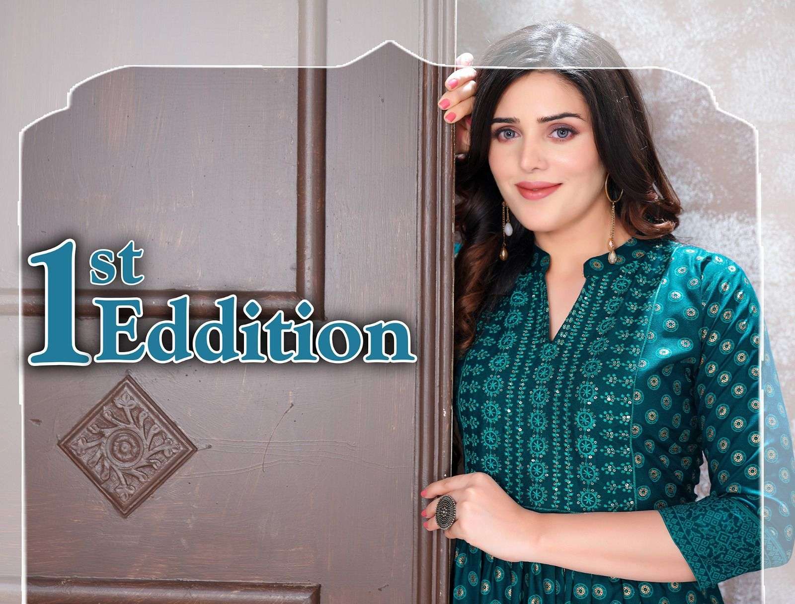 Beauty Queen 1st Eddition Finest Quality of 14 Kg Rayon Foil Print Heavy Fabric KURTI CATALOG WHOLESALER BEST RATE