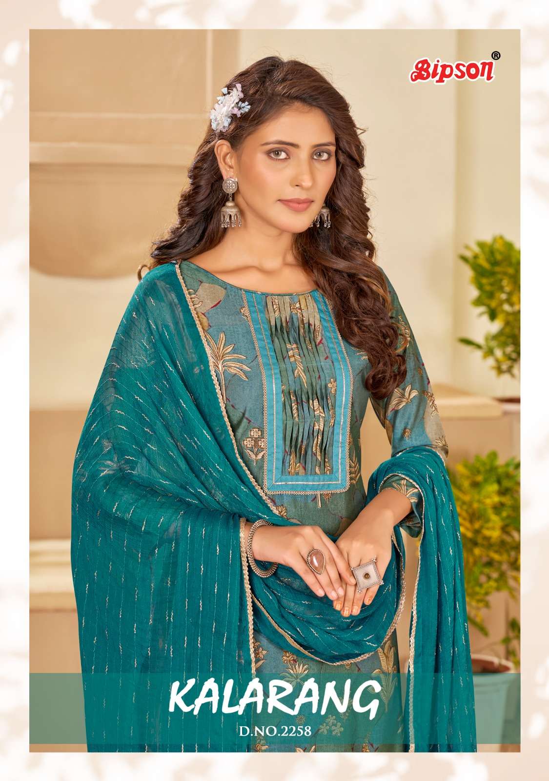 bipson kalarang 2257-2258 fancy ethnic handwork adorable salwar kameez material 