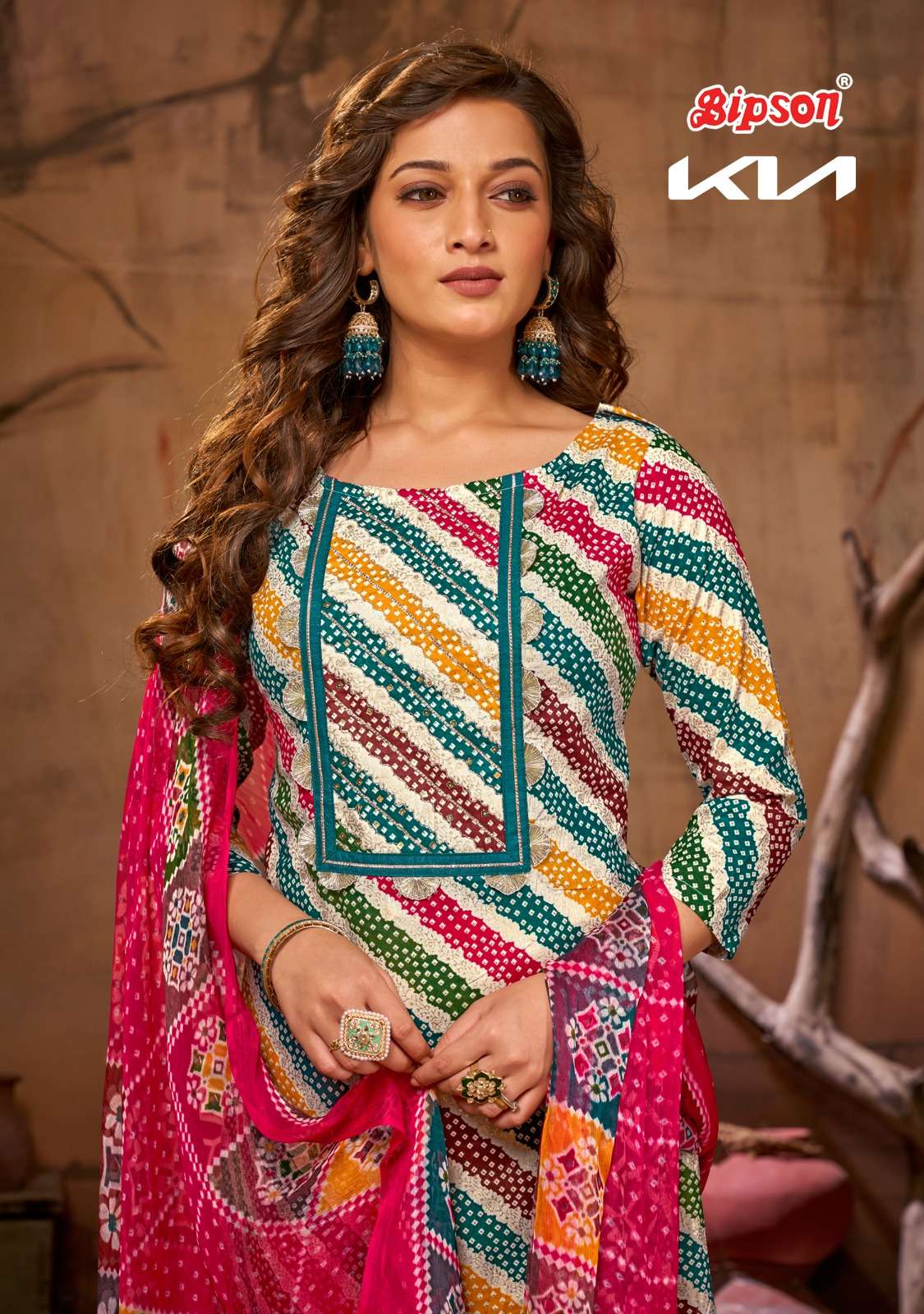 bipson kia 2251-2252 fancy festive wear colourful ethnic work dress material 