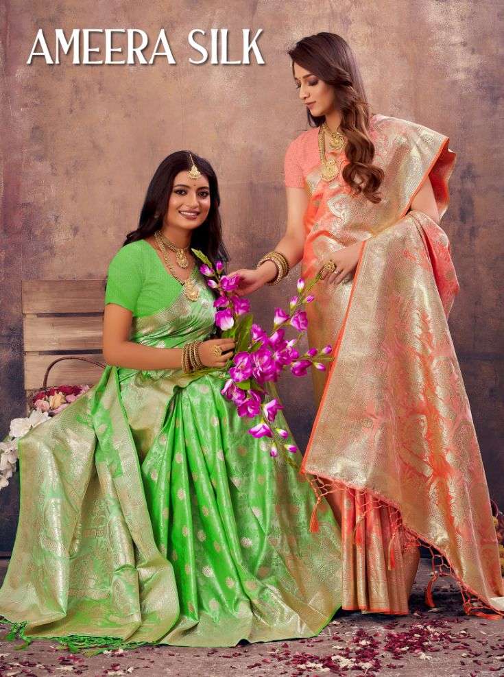 bunawat ameera silk zari weaving banarasi saris wholesaler