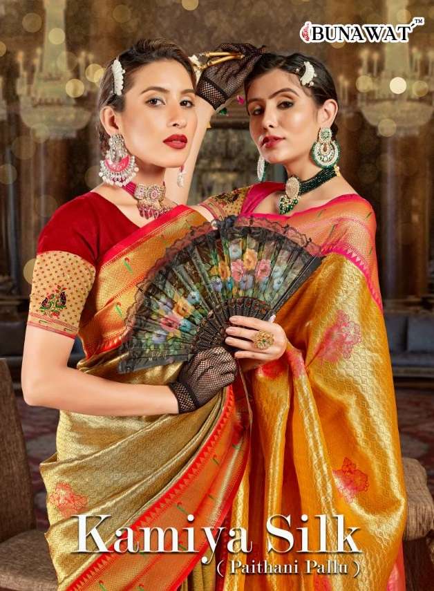 bunawat kamiya silk zari weaving wedding paithani silk saris wholesaler