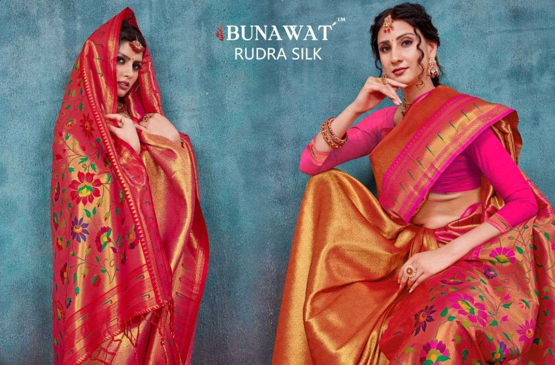 bunawat rudra silk zari weaving wedding paithani saris wholesaler