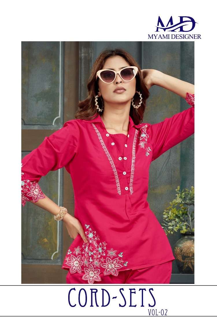 cord sets vol 2 by myami designer beautiful viscose tunic with pant fancy cord set online supplier