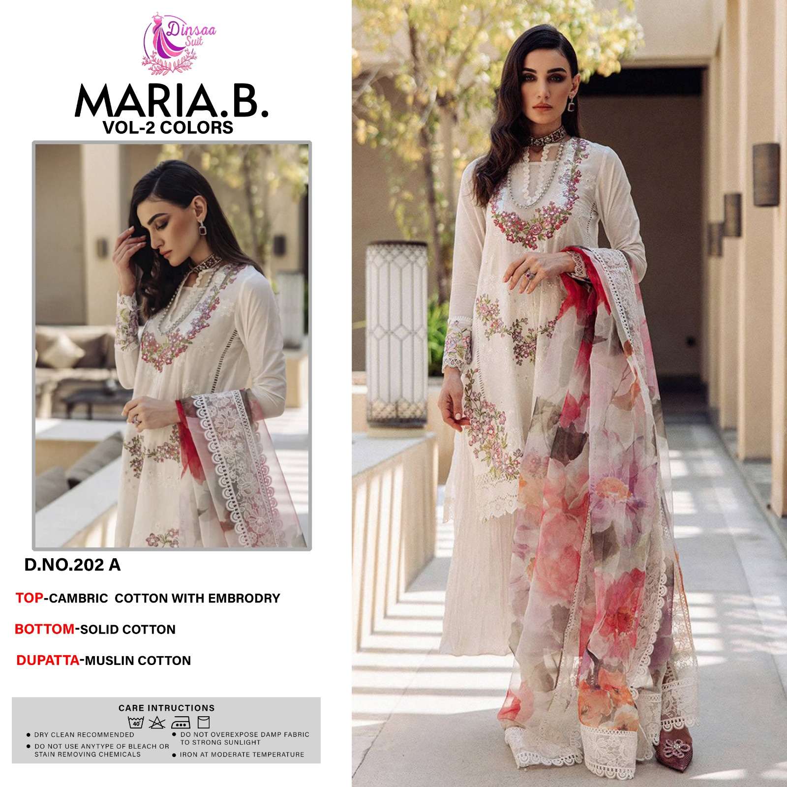dinsaa maria b vol 2 202 colours festive wear pakistani suits material 