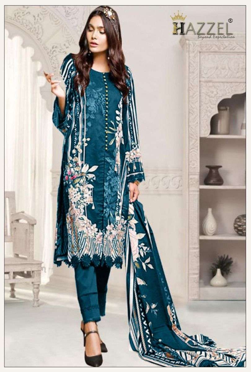 hazzel mahgul colours fancy pakistani salwar kameez material 