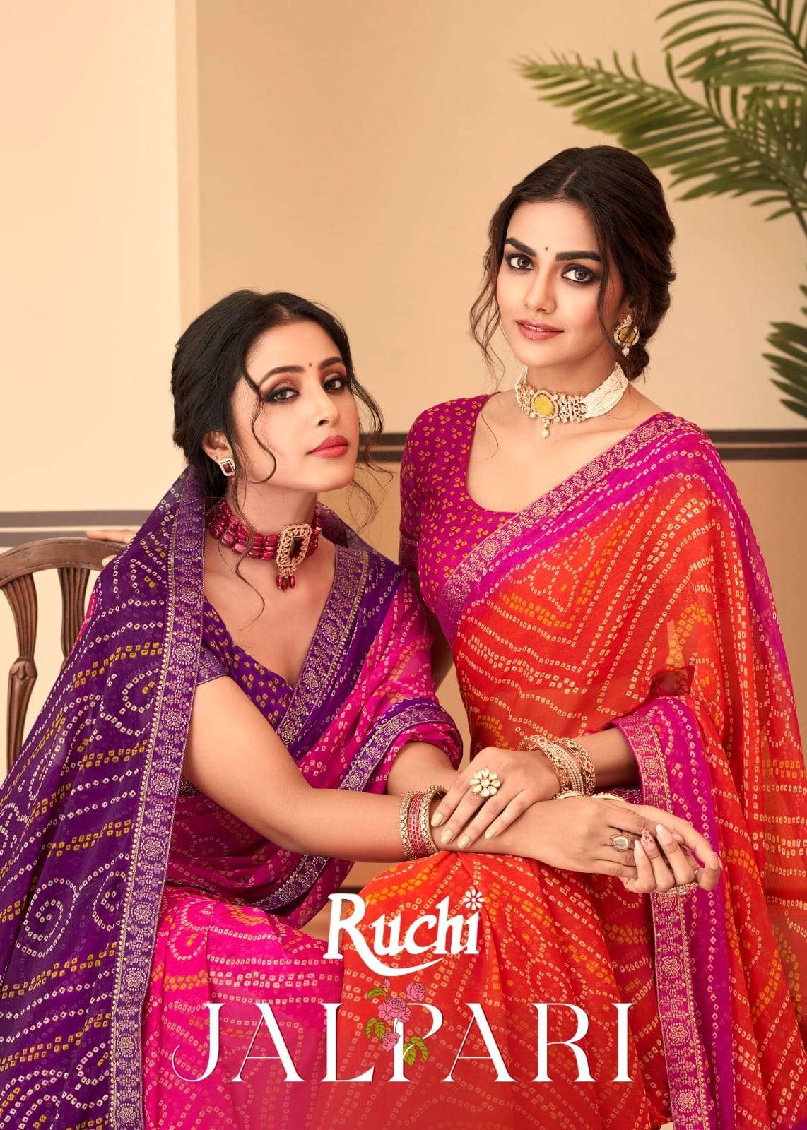 jalpari vol 11 by ruchi chiffon bandhani print fancy sarees wholesaler 