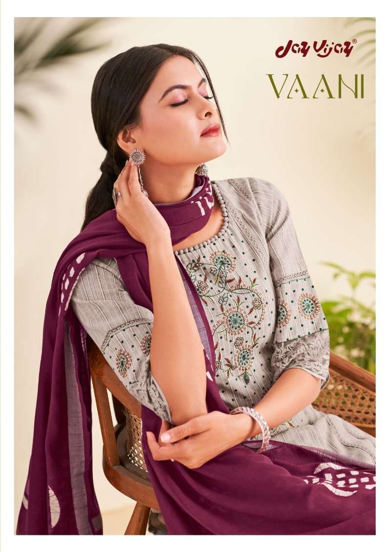 jay vijay launch vaani fancy amazing designs unstitch cotton salwar kameez with linen dupatta