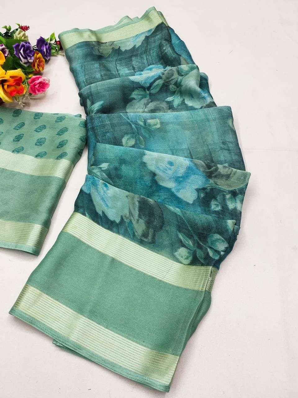 kashvi creation launch metallic moss viscose fancy saree collection