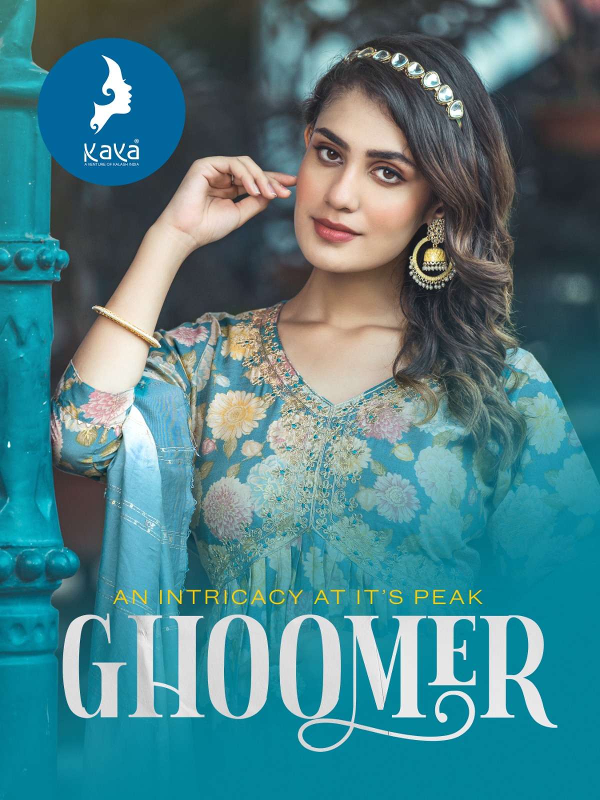 kaya present ghoomer best designs alia cut kurti with pant dupatta catalog