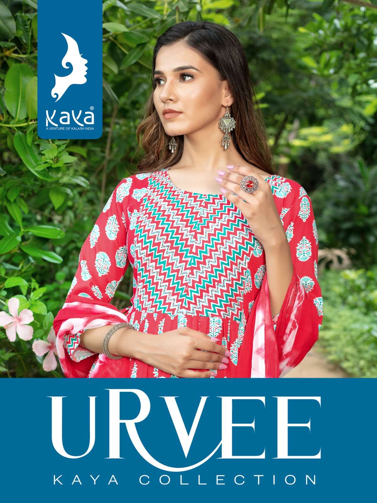 kaya present urvee adorable 3pcs set fancy kurti with pant and nazneen dupatta catalog 