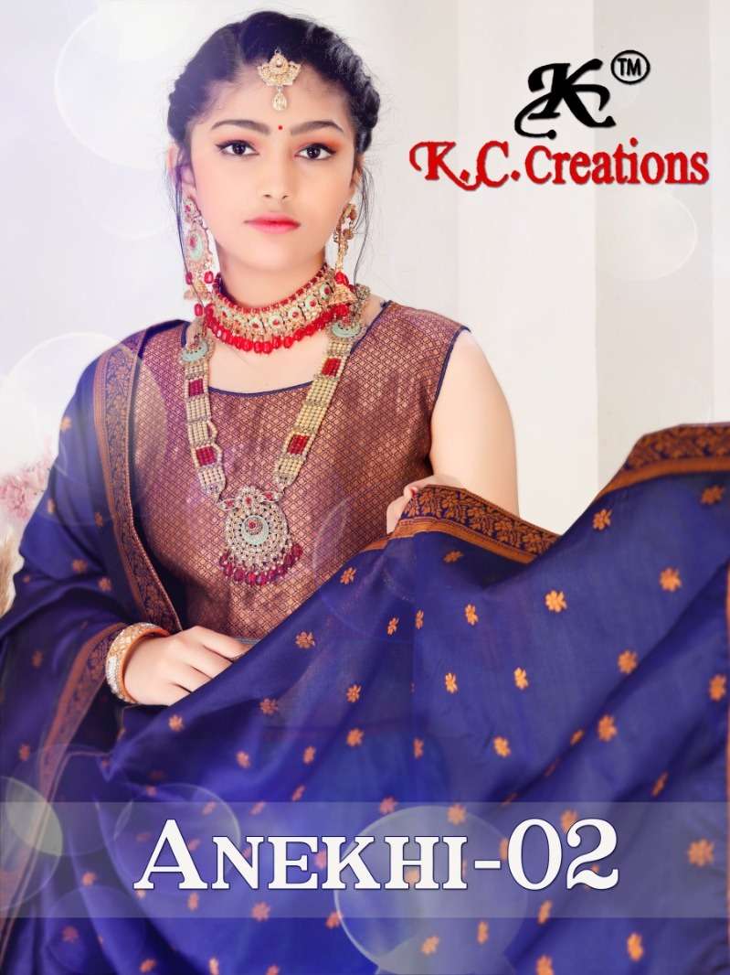 kc creation anekhi vol 2 kids collection readymade silk lehenga choli with dupatta combo set