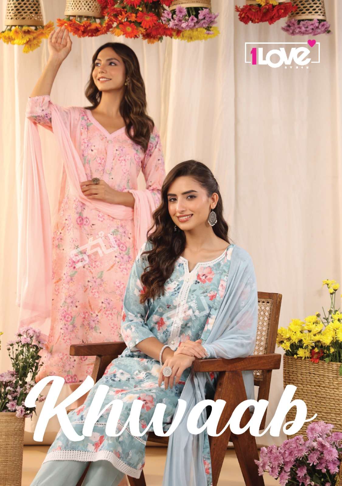 khwaab by 1love by s4u fancy beautiful colors readymade salwar suits catalog