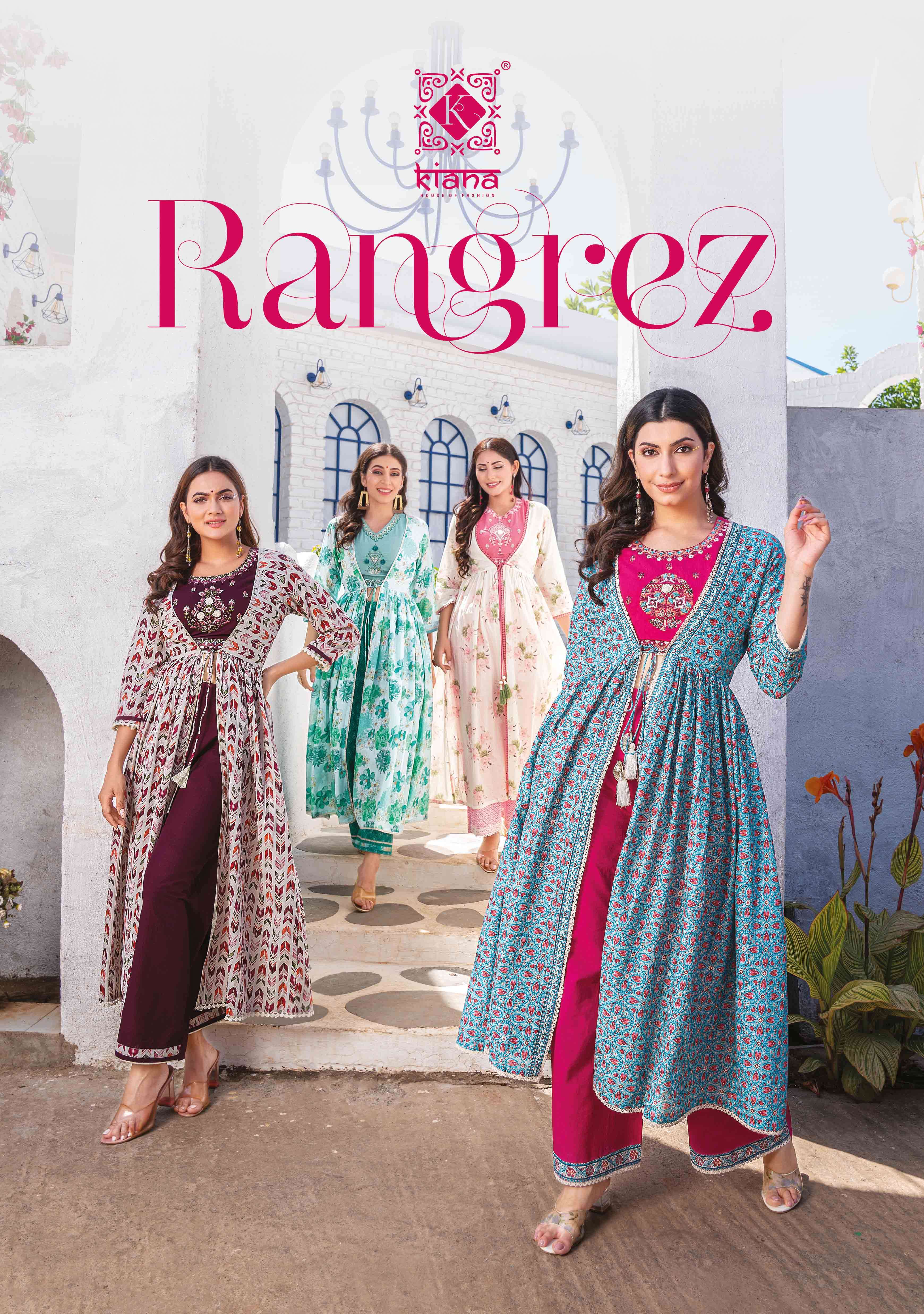 kiana present rangrez stylish look full stitch designer crop top with palazzo and fancy shrug catalog