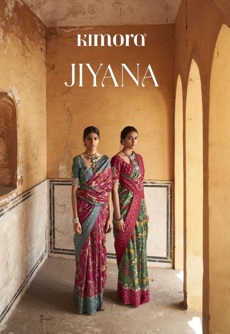 kimora present jiyana beautifully pochampally ikkat print silk sarees collection