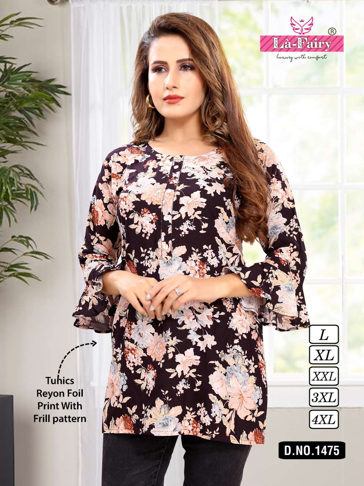 la fairy 1469-1476 rayon tunic tops with fancy sleeves combo set