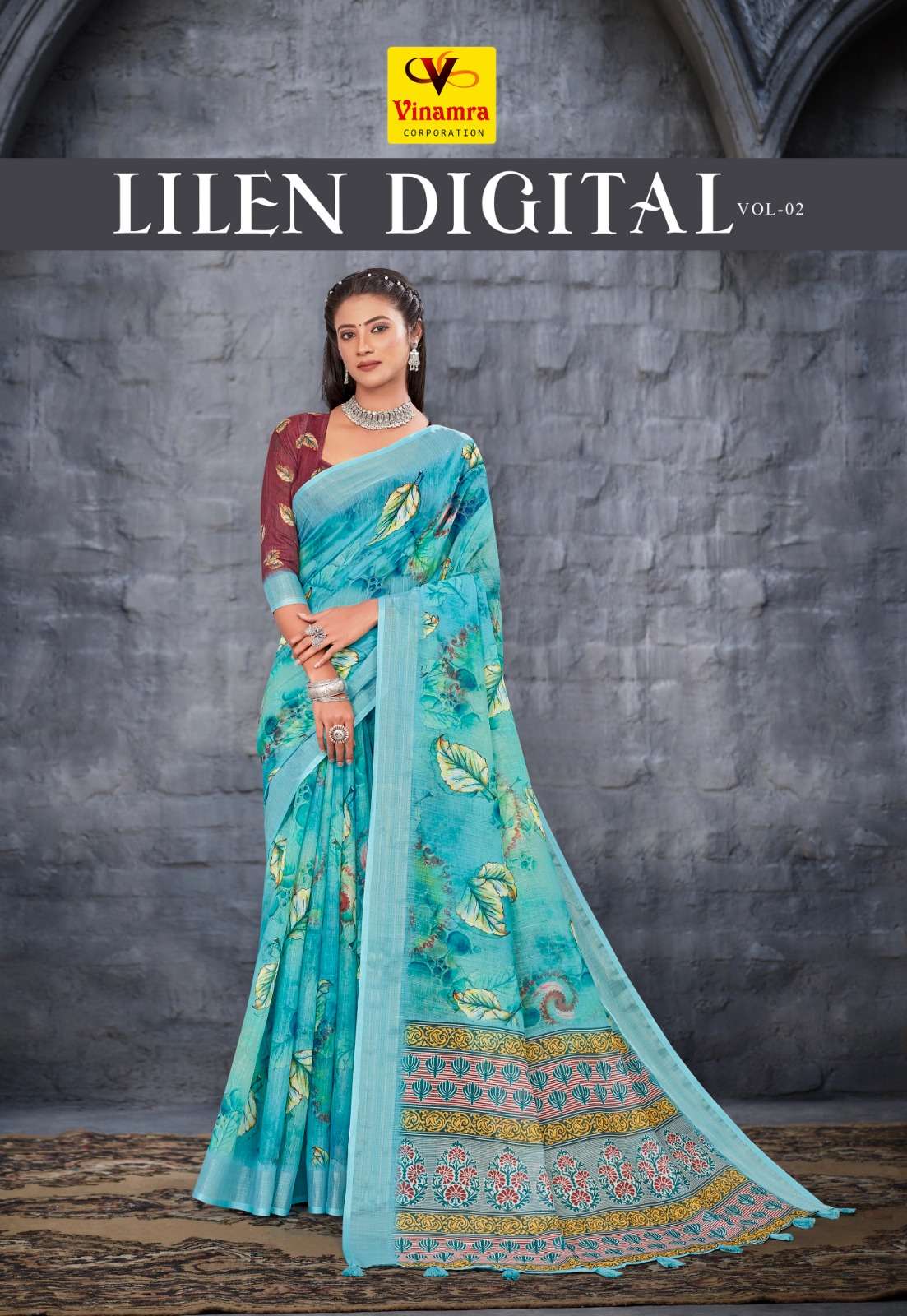 linen digital vol 2 by vinamra beautiful digital print fancy sarees