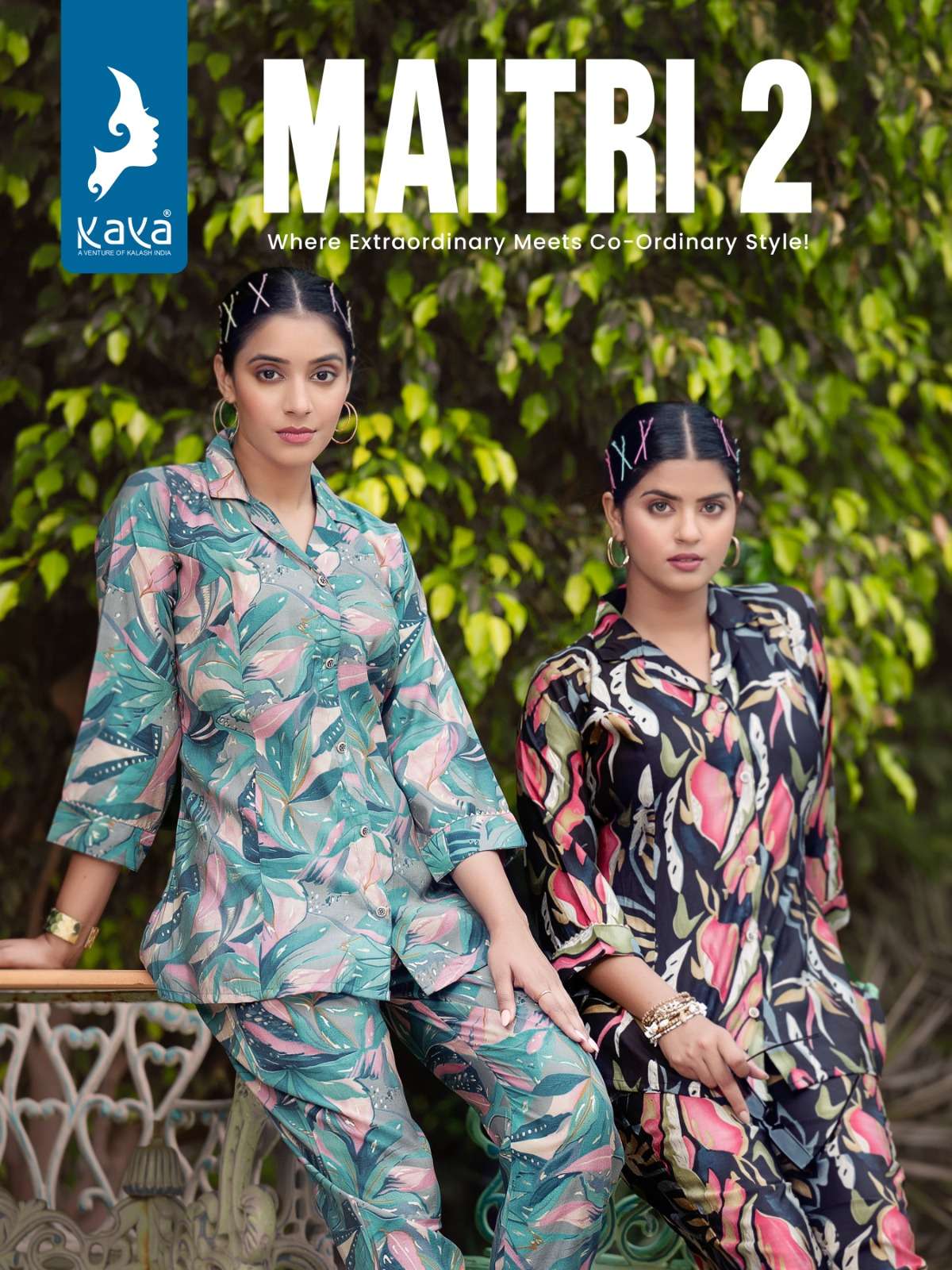 maitri vol 2 by kaya fancy cord set chanderi modal front open tunic with pant supplier