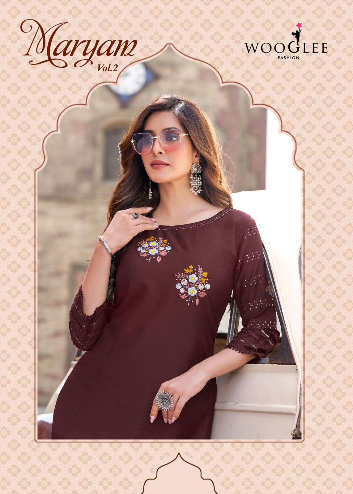 maryam vol 2 by wooglee fancy handwork casual kurtis 
