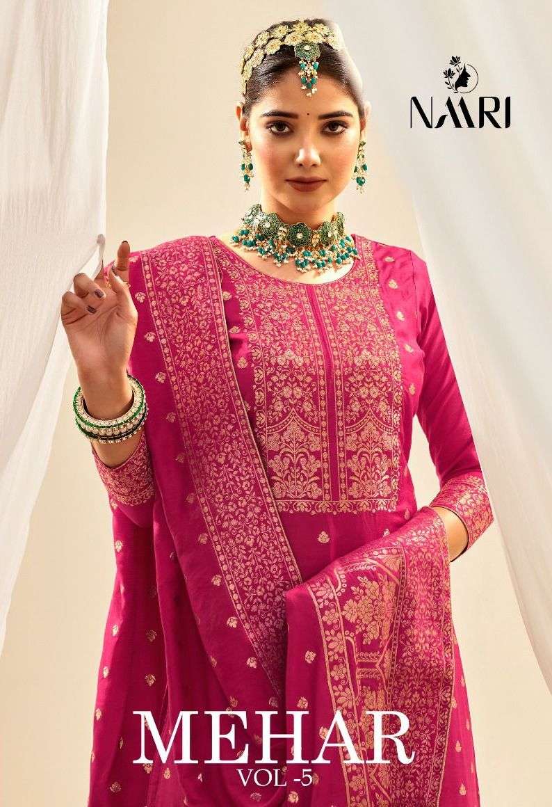 mehar vol 5 by naari special wedding wear salwar kameez material