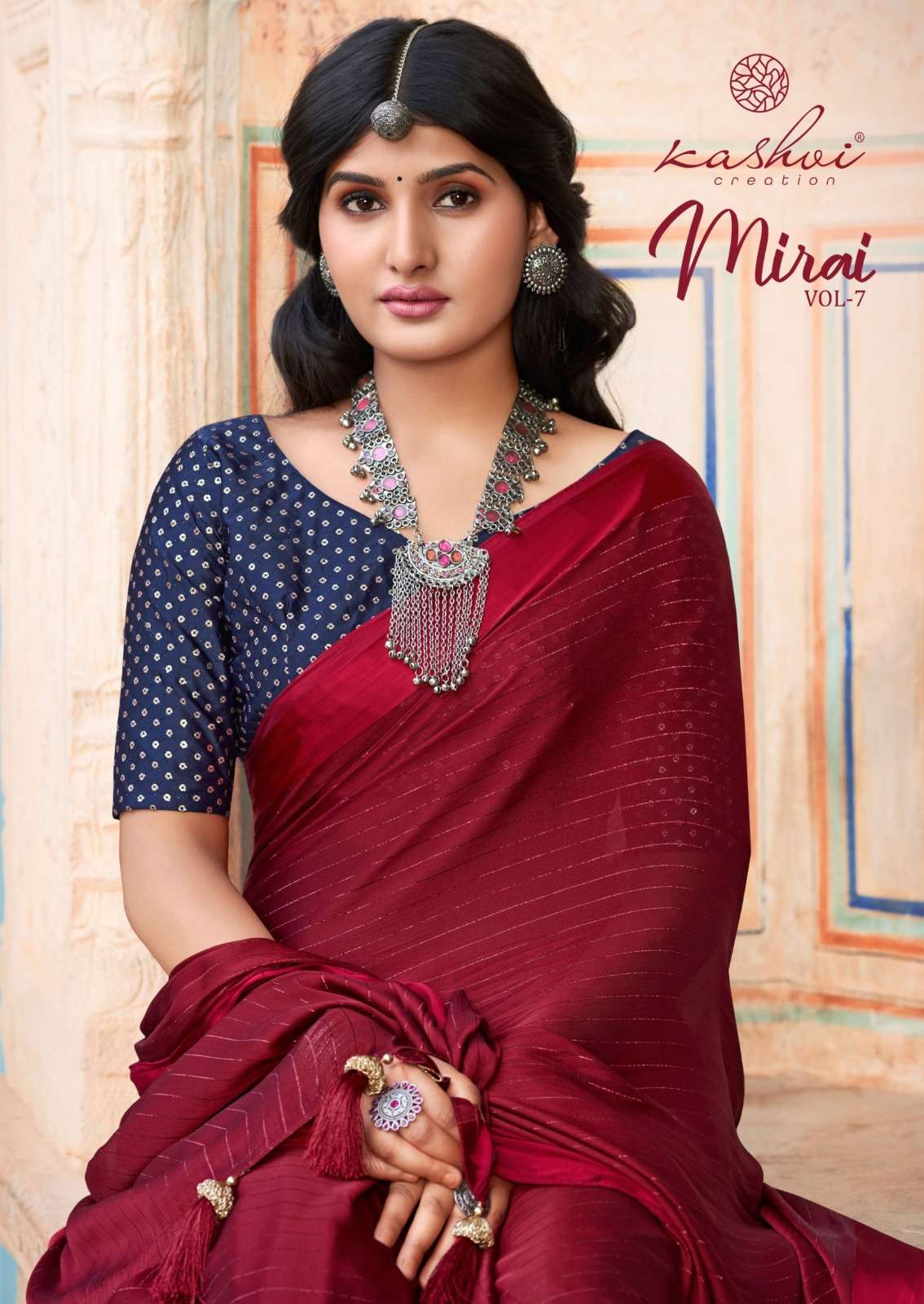 mirai vol 7 by kashvi creation fancy amazing soft satin saree collection 