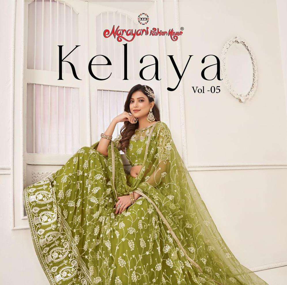 narayani fashion house kelaya vol 5 designer wedding wear semistitch lehenga choli 