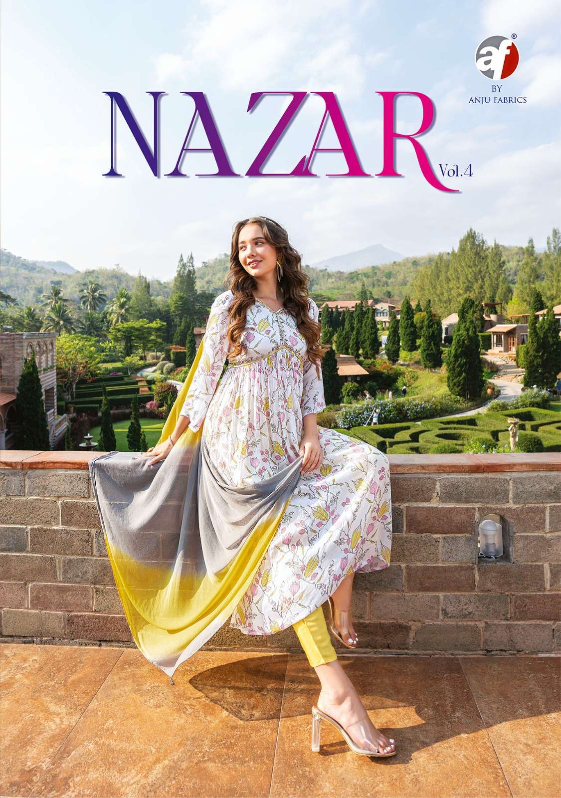nazar vol 4 by anju fab readymade alia cut fancy salwar kameez  