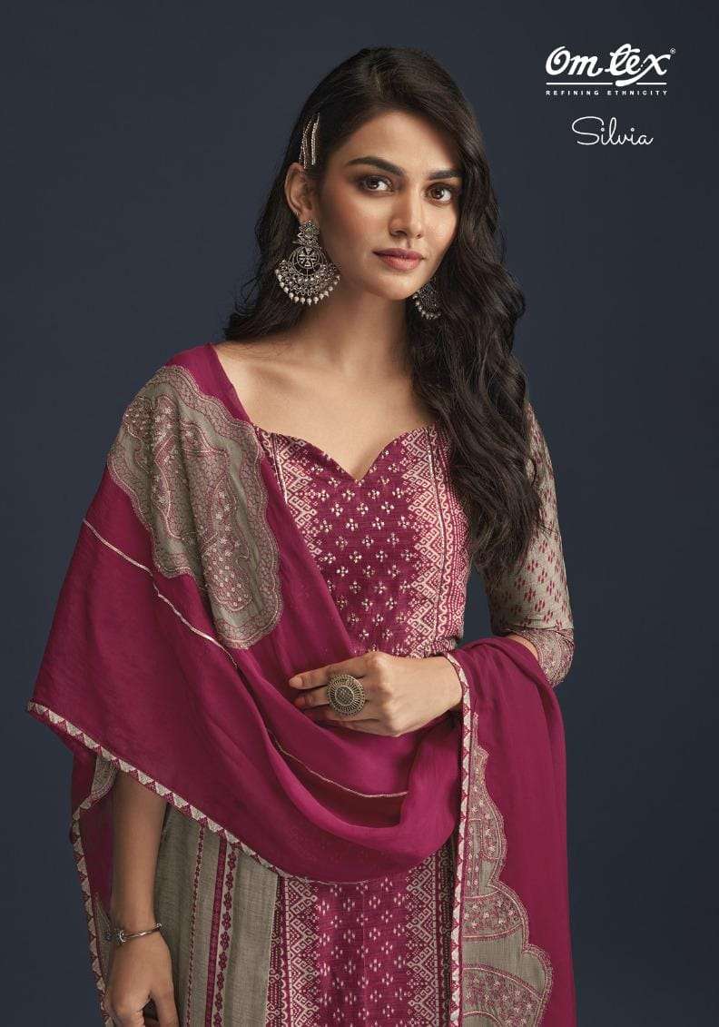 omtex present silvia amazing digital print with handwork dress material 