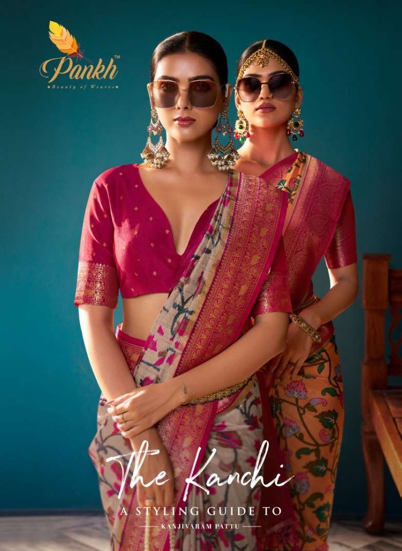 pankh the kanchi 6701-6709 rich pallu digital print sarees collection